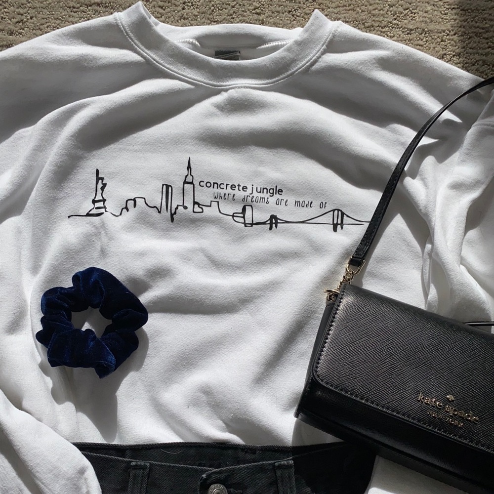 concrete jungle custom crewneck:)